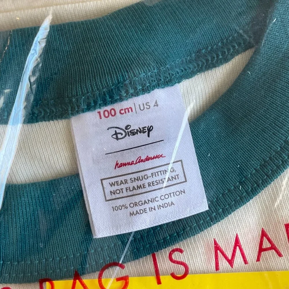 NEW Hanna Andersson X Disney Mickey Mouse Holiday Long John Pajama PJs Set, Sz 4